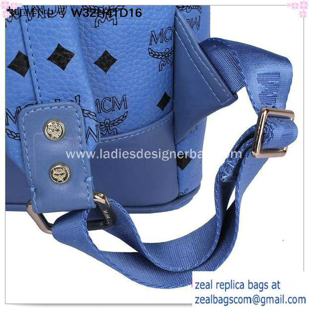 High Quality Replica Hot Sale MCM Medium Top Studs Backpack MC4232 Blue - Click Image to Close